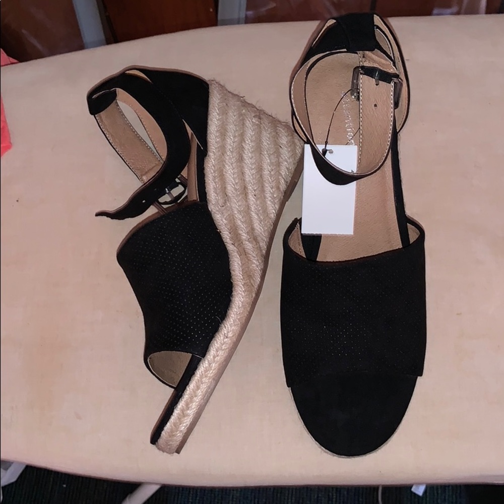 New Black Espadrilles wedges